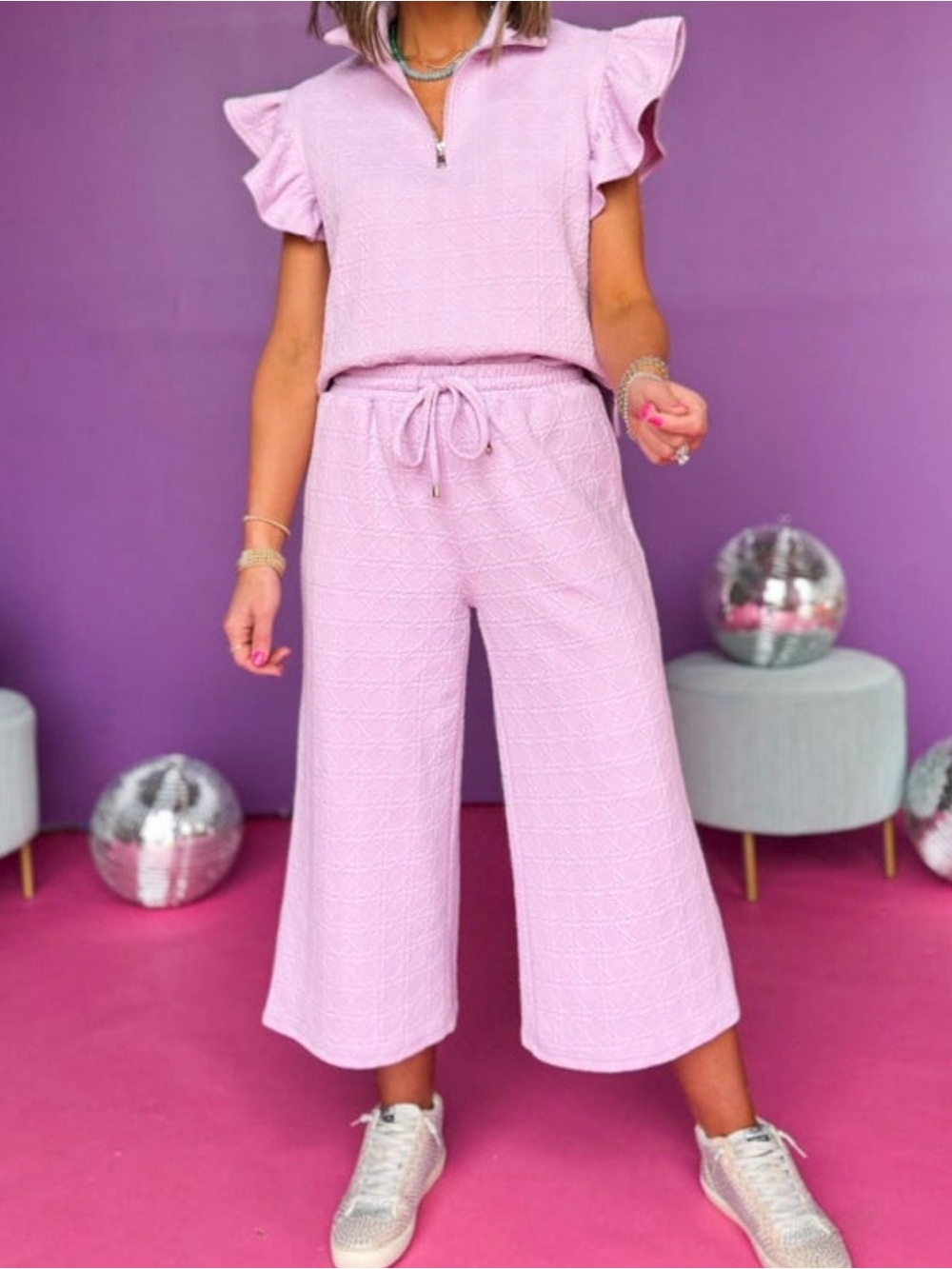 SSYS the Label Claire Set in Cane Quilted Lilac (Lavender)